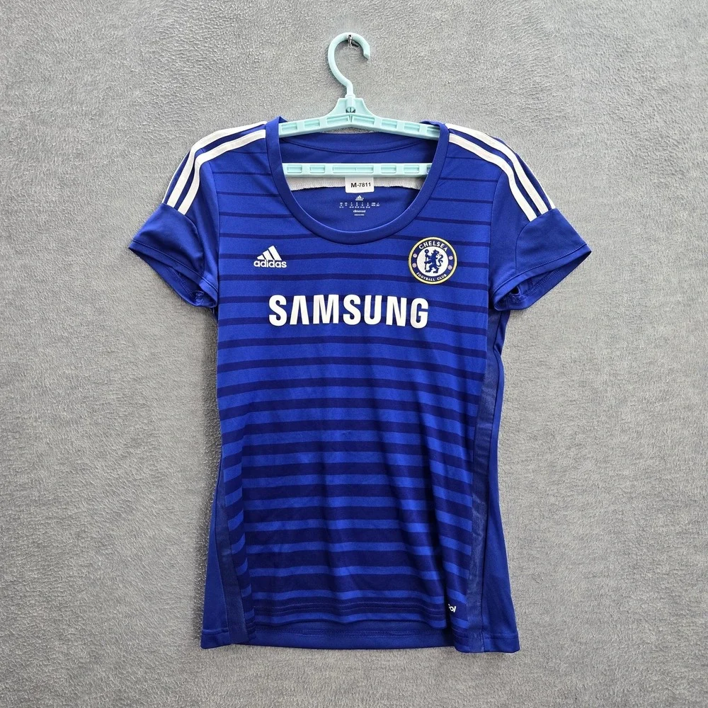 Chelsea‎ Football Club Women Jersey M Blue Striped Adidas Climacool 2014 Home